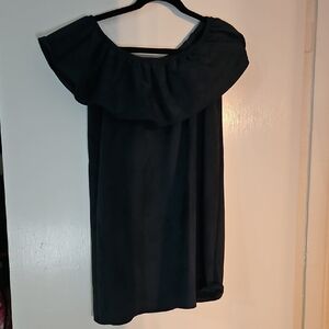 Newbury Kustom Black One-Shoulder Ruffle Top
